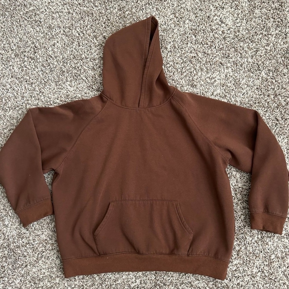 Solid Brown Hoodie - image 1
